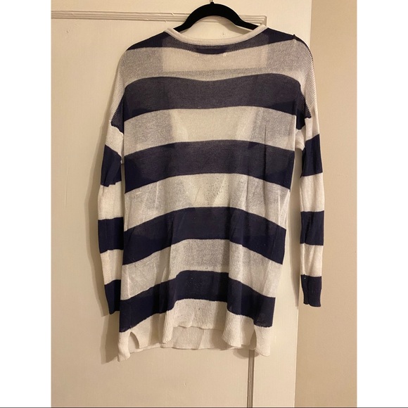 Loft Blue and White Striped Pullover - Picture 3 of 3